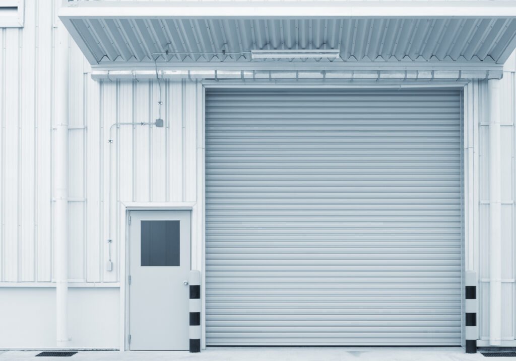 Industrial roller shutter and personnel door exterior